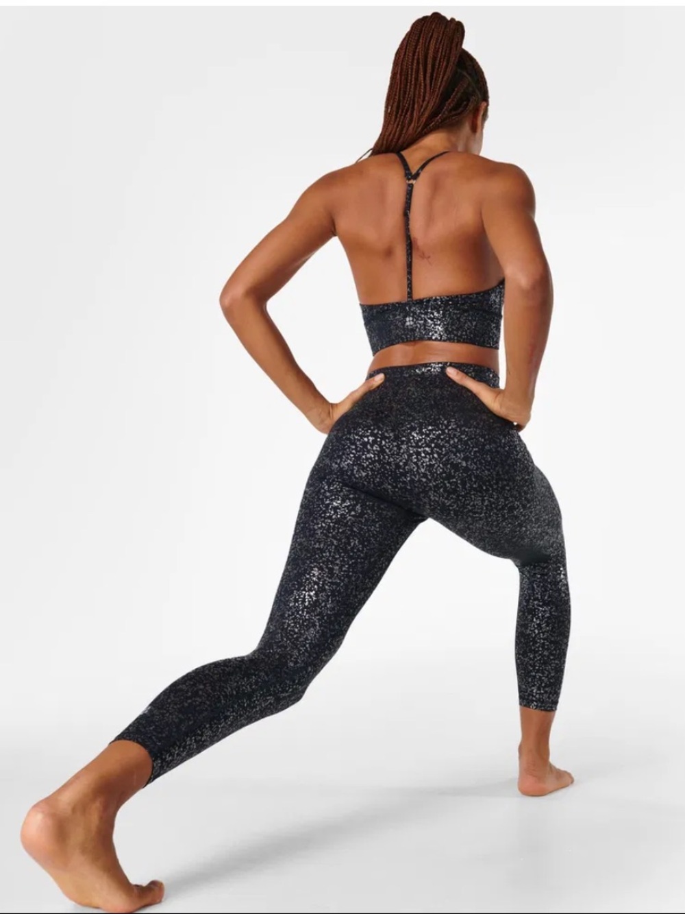 Like New! Sweaty Betty Goddess Foil Print Workout Legging - Full Length, Size S